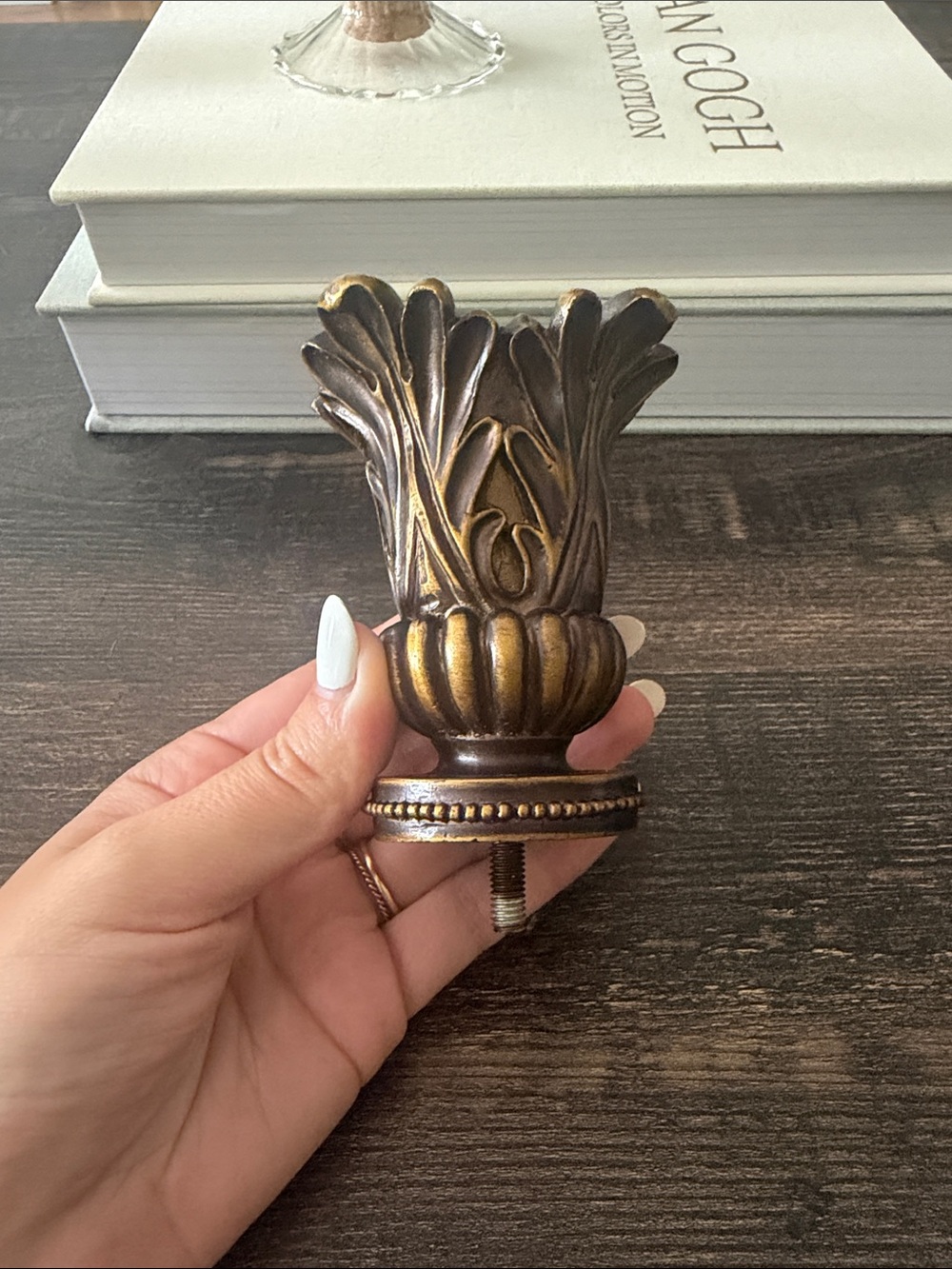 Decorative finials - Gold-Bronze color (curtain end caps)